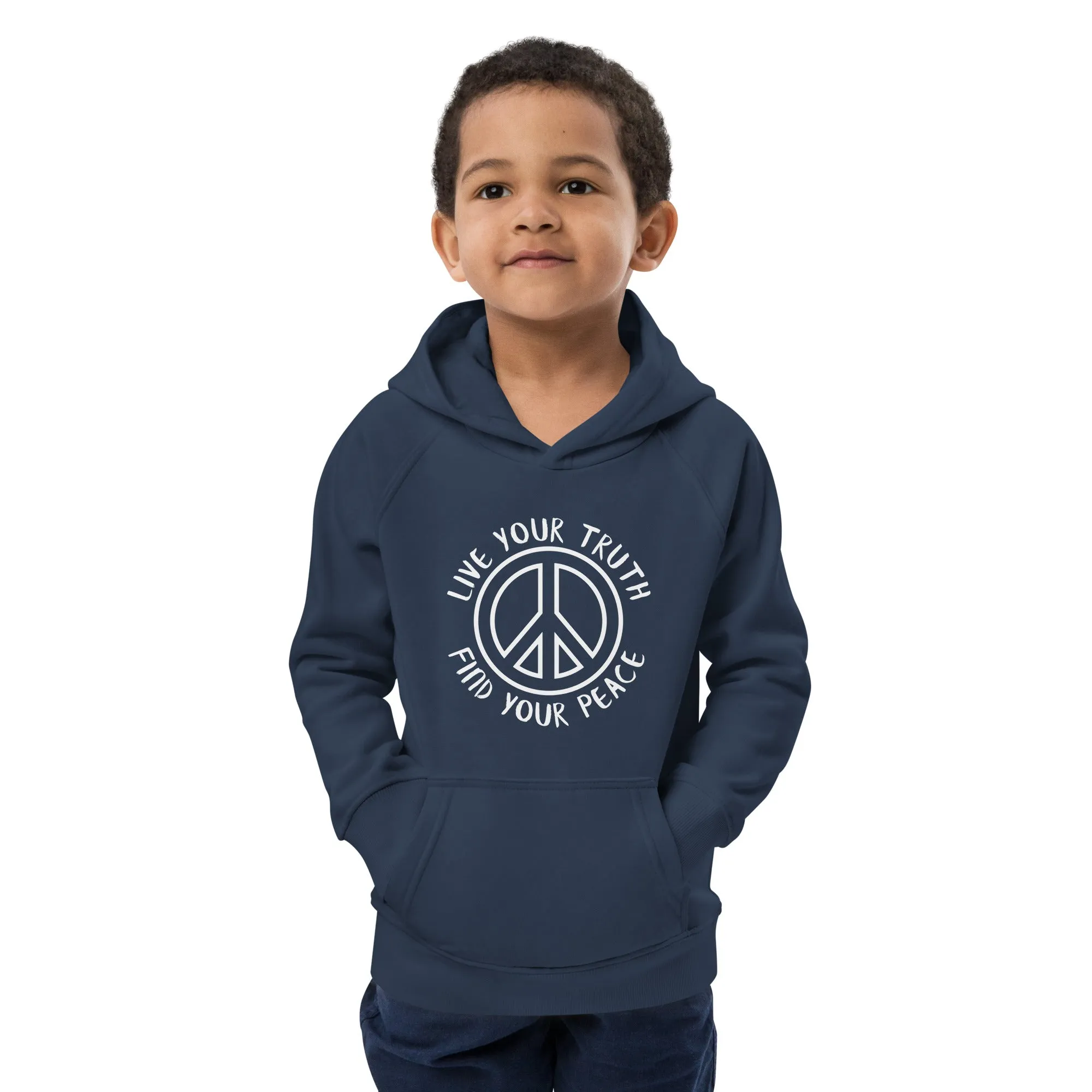 Live Your Truth, Find Your Peace Kids eco hoodie