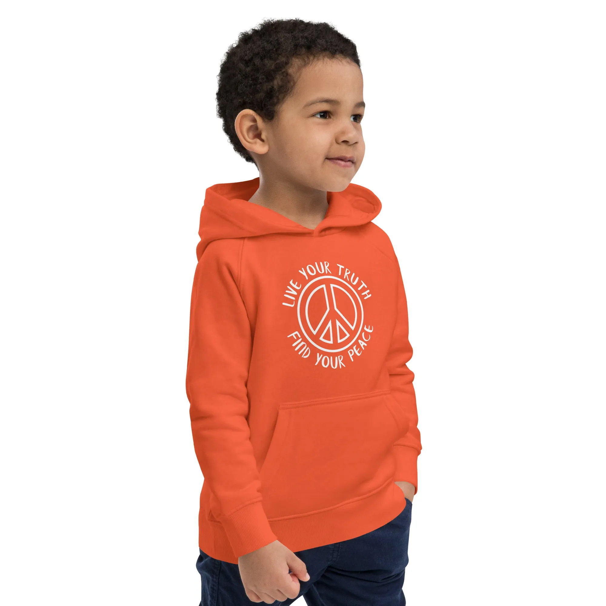 Live Your Truth, Find Your Peace Kids eco hoodie