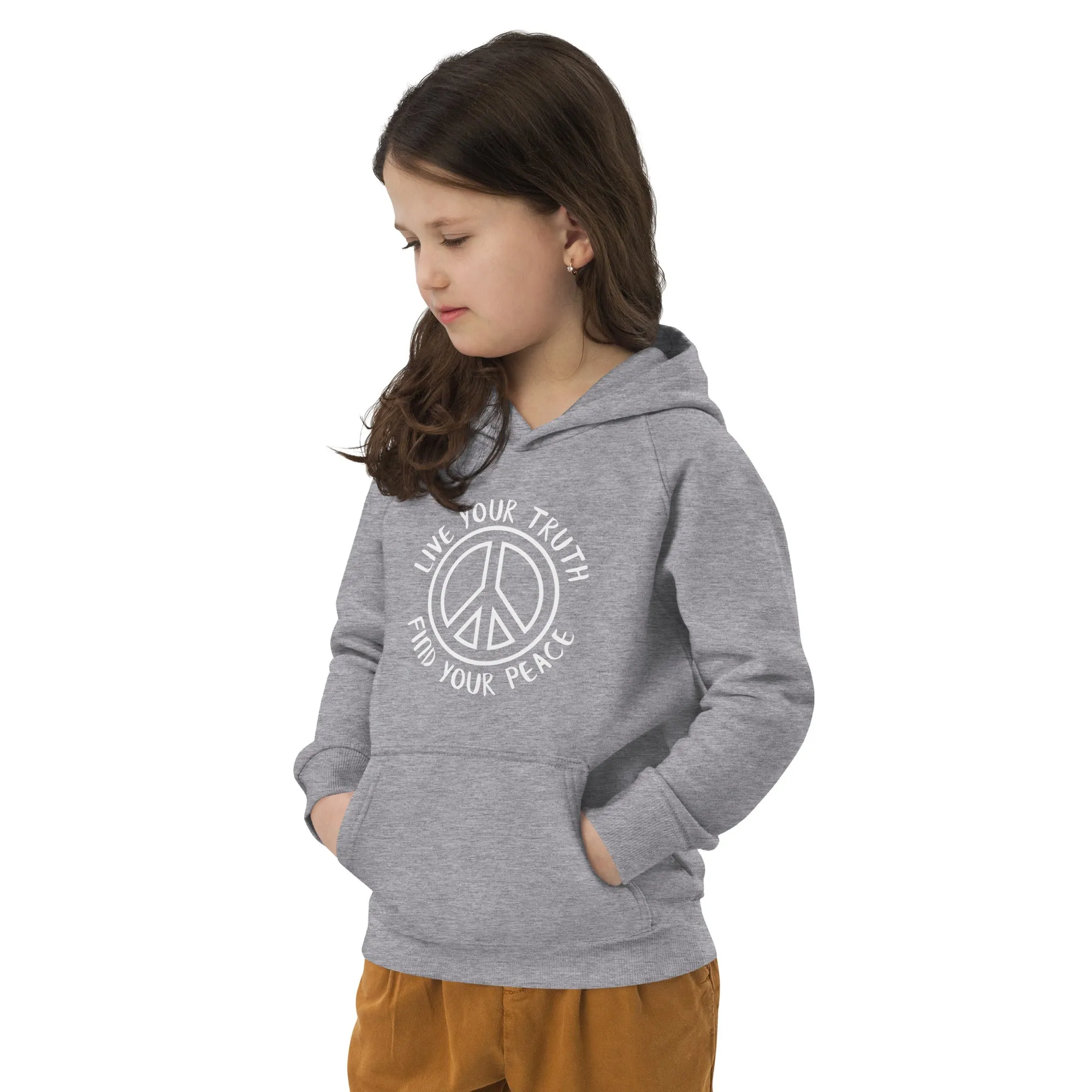 Live Your Truth, Find Your Peace Kids eco hoodie