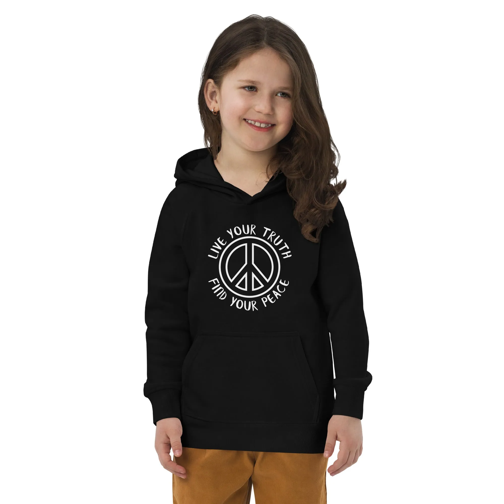 Live Your Truth, Find Your Peace Kids eco hoodie