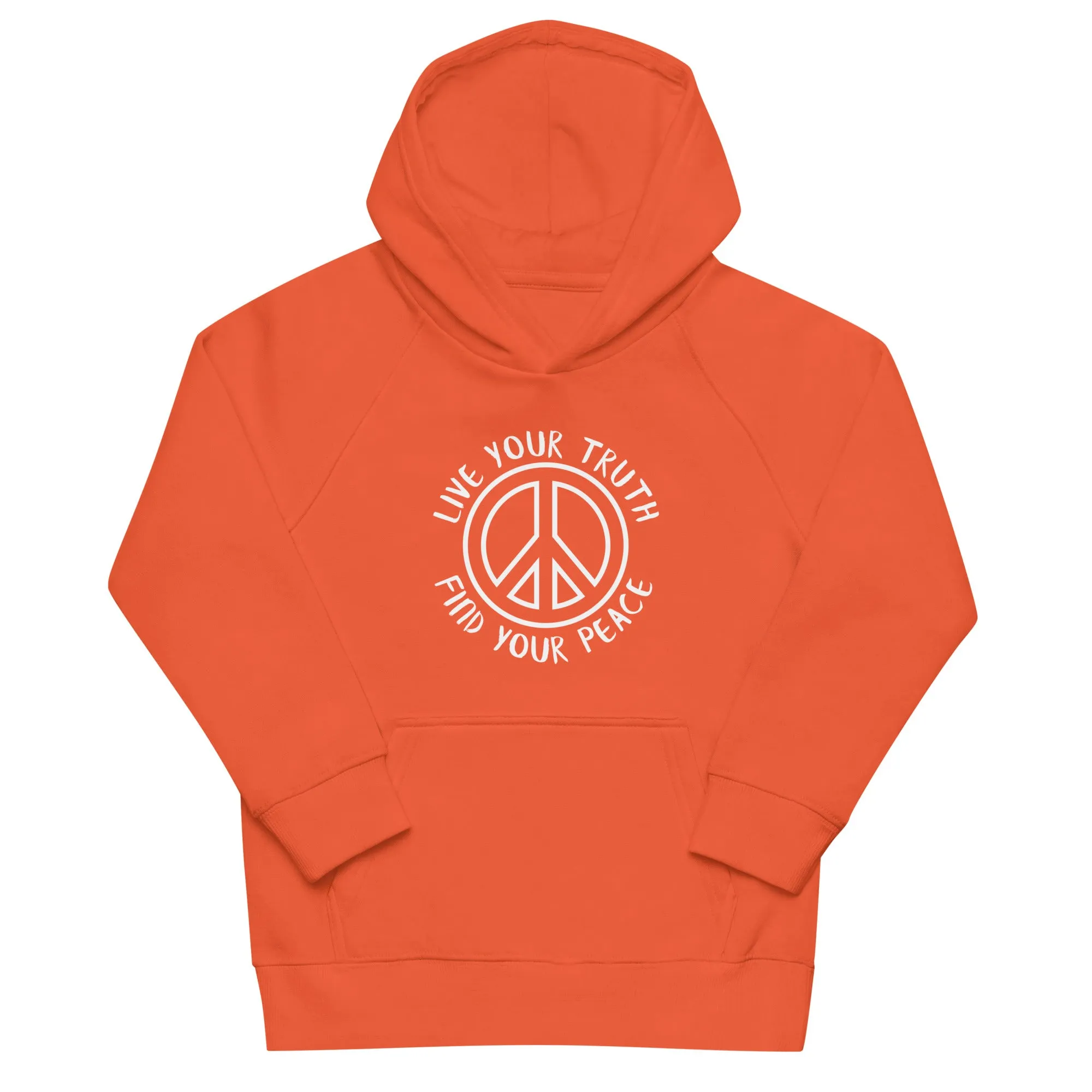 Live Your Truth, Find Your Peace Kids eco hoodie