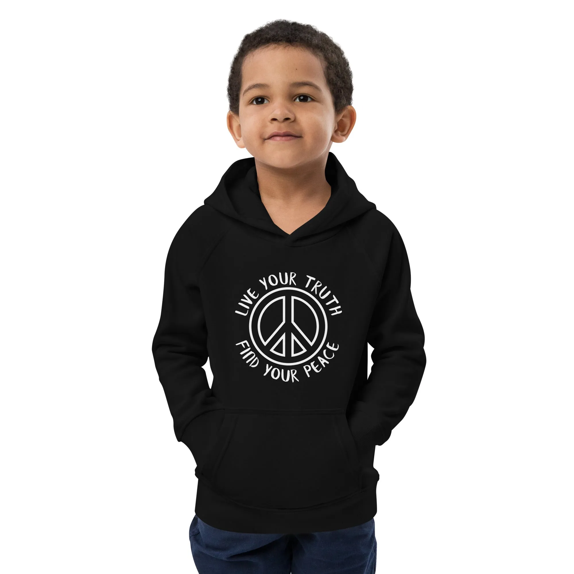 Live Your Truth, Find Your Peace Kids eco hoodie
