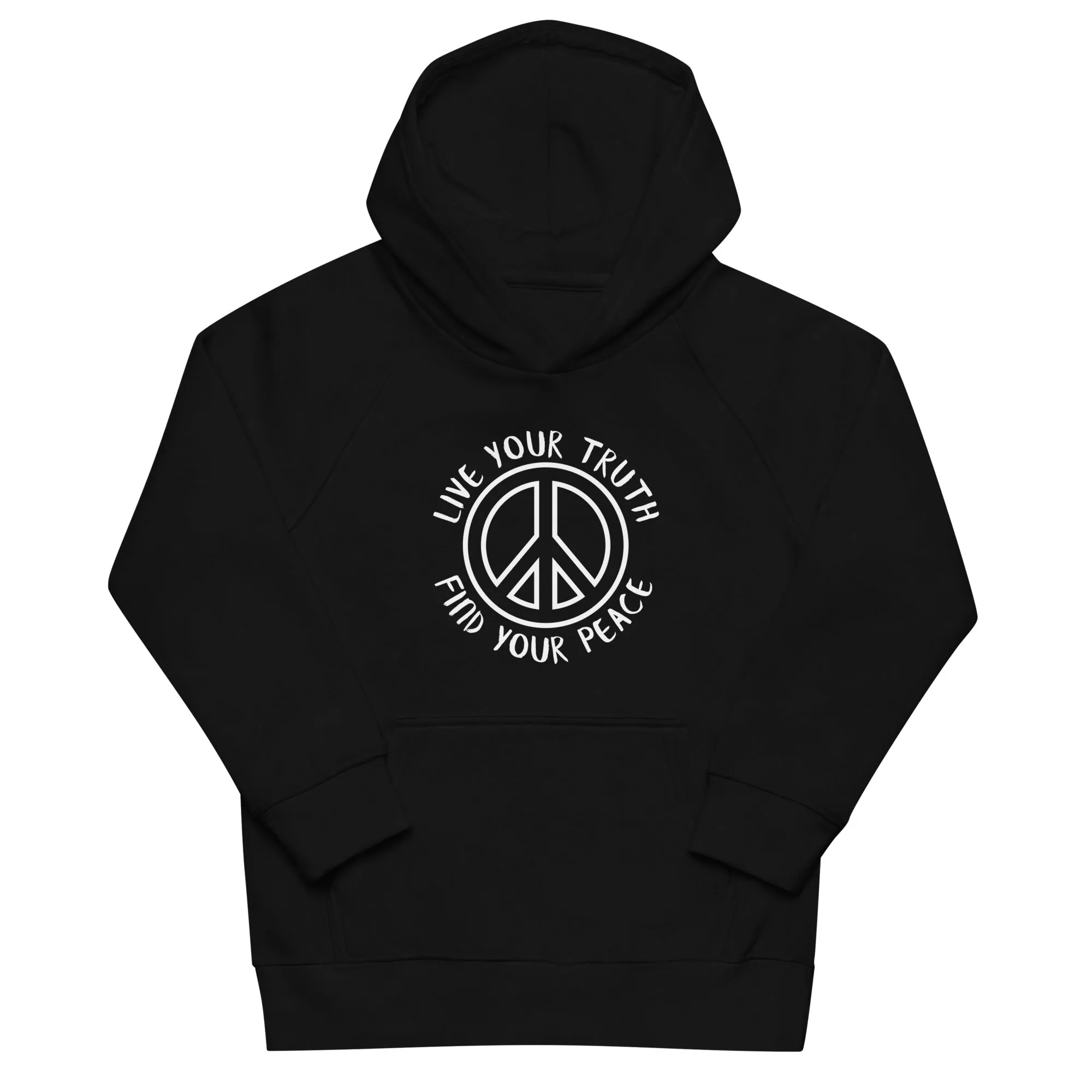 Live Your Truth, Find Your Peace Kids eco hoodie