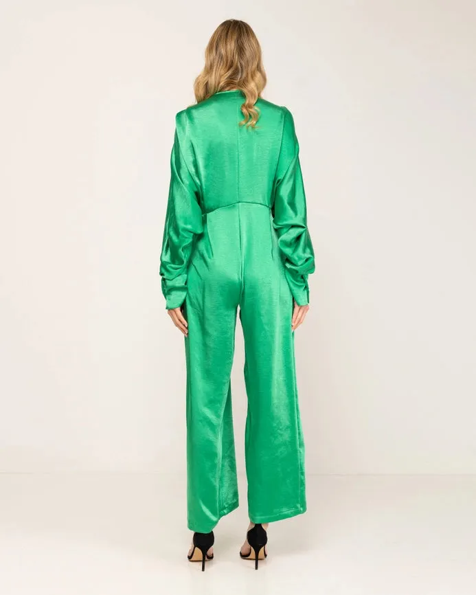 Long satin jumpsuit