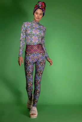 Long Soft Stretchy Stylish Deco Purple Slim Fit Turtleneck