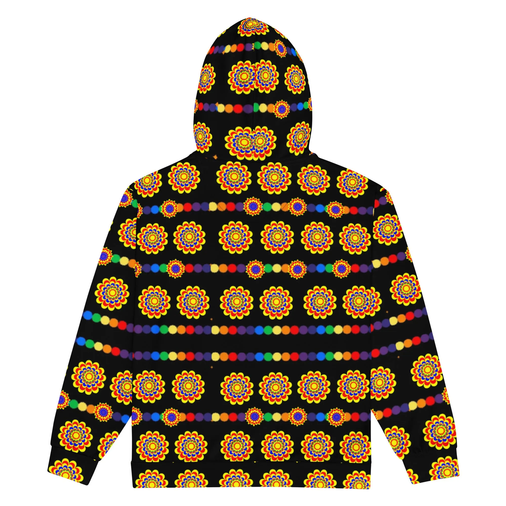 Luxury Pattern Design on black Unisex zip hoodie