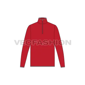 Mens Mock neck Under Jacket Illustrator Fashion Flat