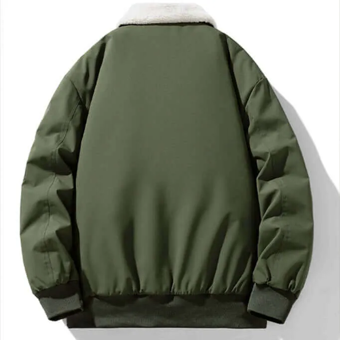 Men's Winter Jacket with Luxury Sherpa Collar and Quilted Lining