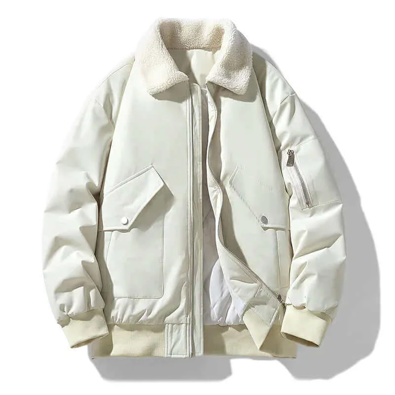 Men's Winter Jacket with Luxury Sherpa Collar and Quilted Lining