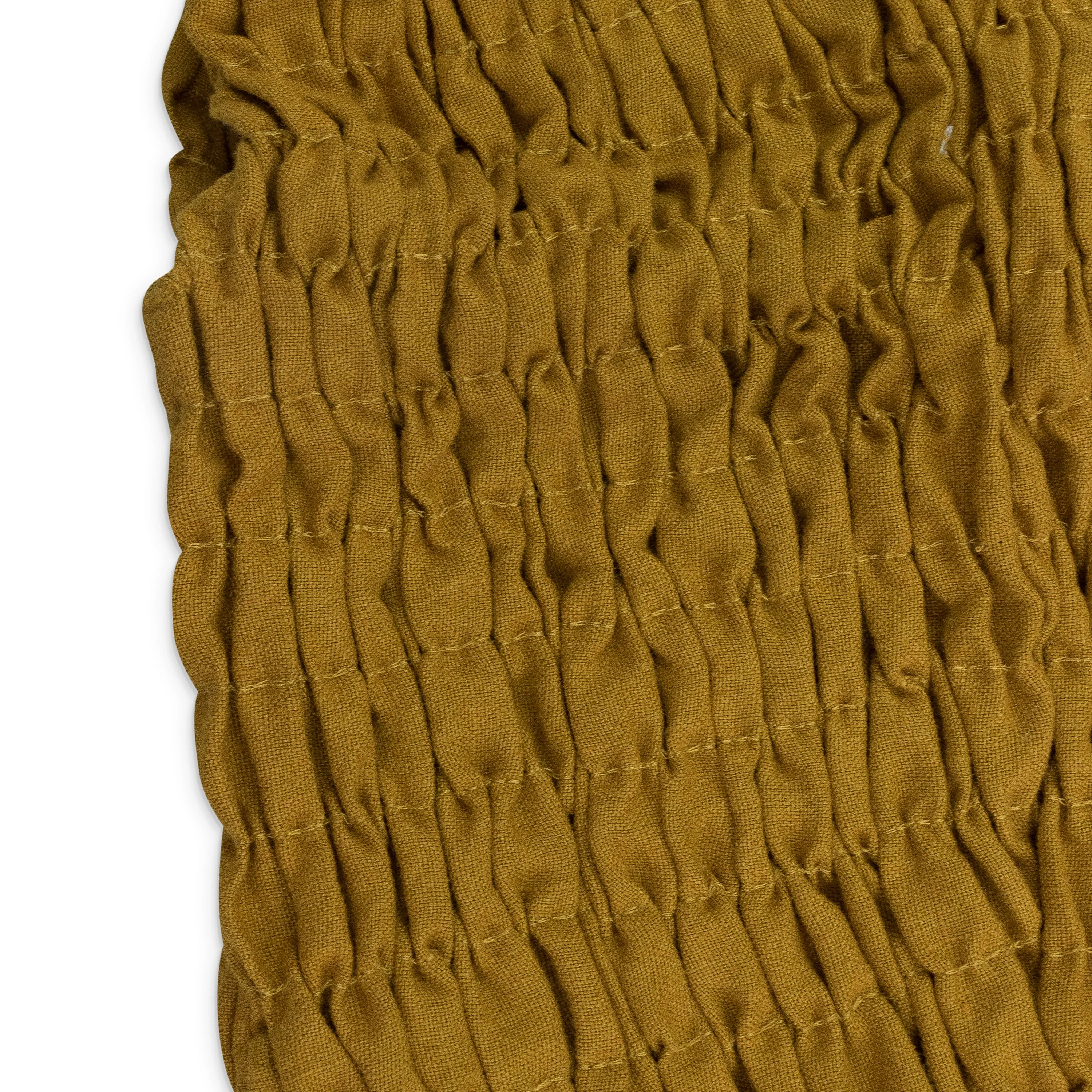 MULTICOLOR SMOCKED LINEN TURTLENECK TANK TOP