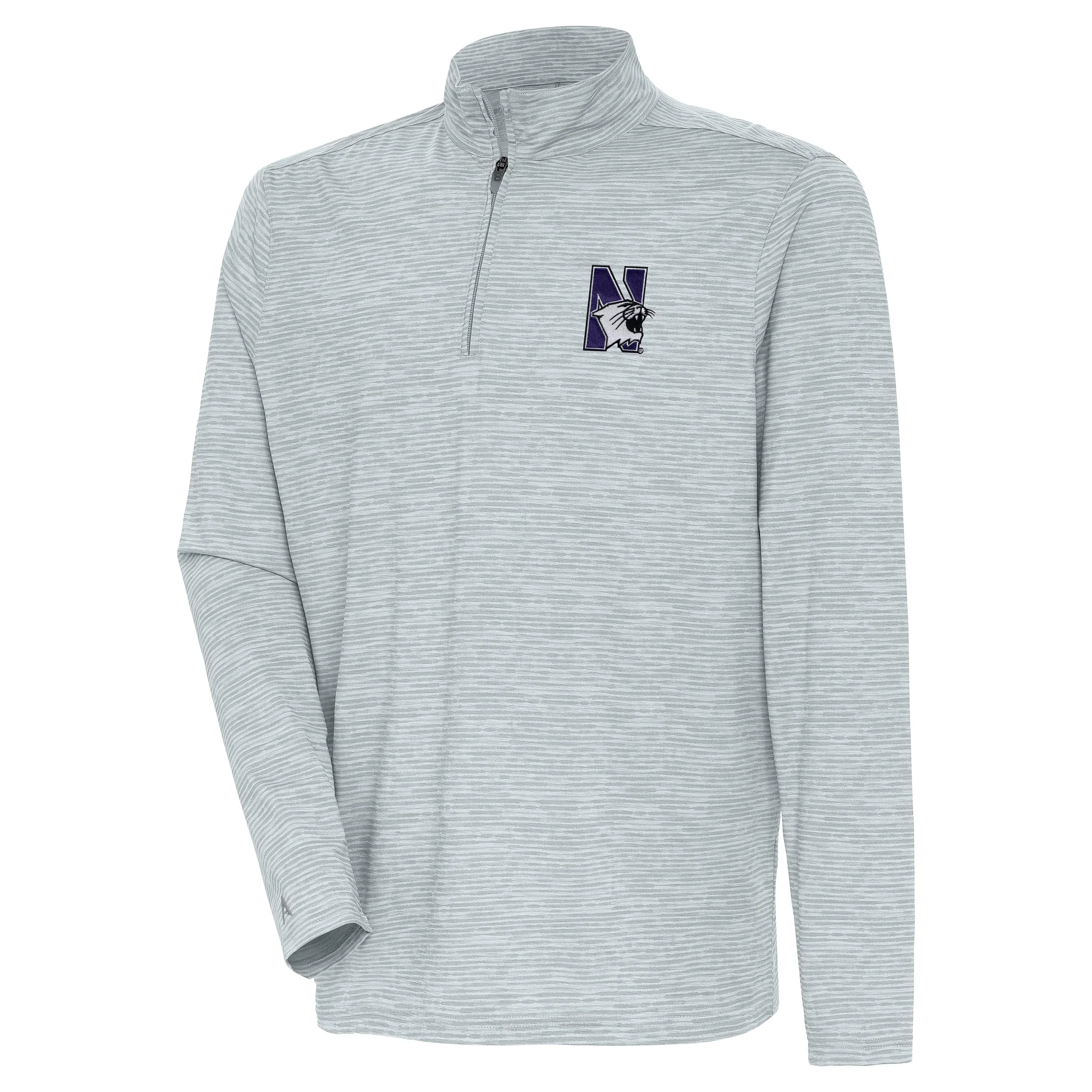 Northwestern Wildcats Men's Antigua Grey N-Cat Quarter-Zip