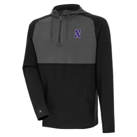 Northwestern Wildcats Men's Quarter-Zip Black Antigua