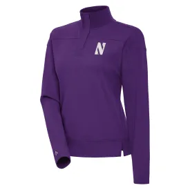 Northwestern Wildcats Women's Antigua Purple Fleece Quarter-Snap