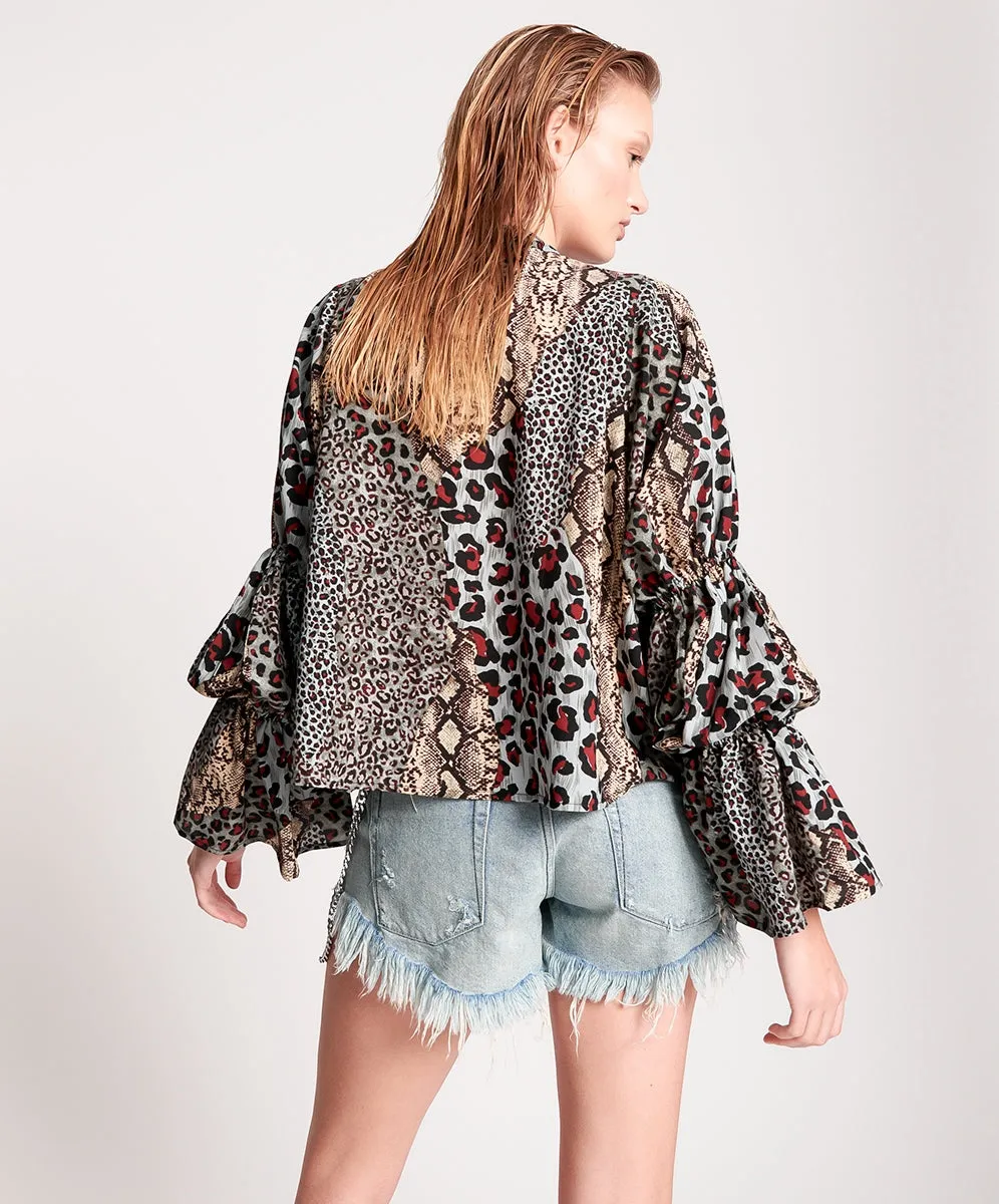 OneTeaspoon WOMENS PUNK PYTHON SOPHISTICATED SAVAGE TOP