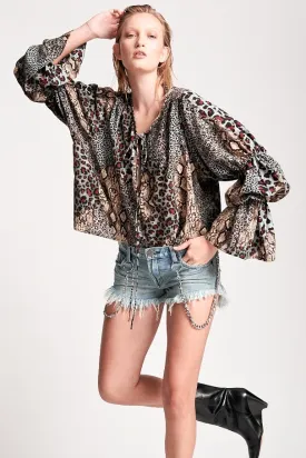 OneTeaspoon WOMENS PUNK PYTHON SOPHISTICATED SAVAGE TOP