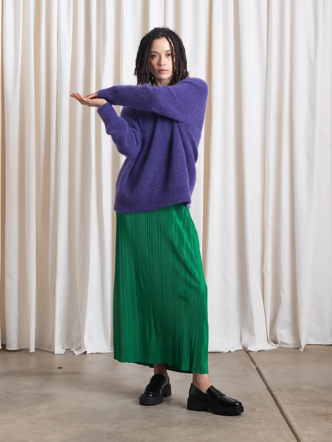 OVERSIZED MOHAIR PULLOVER - PURPLE