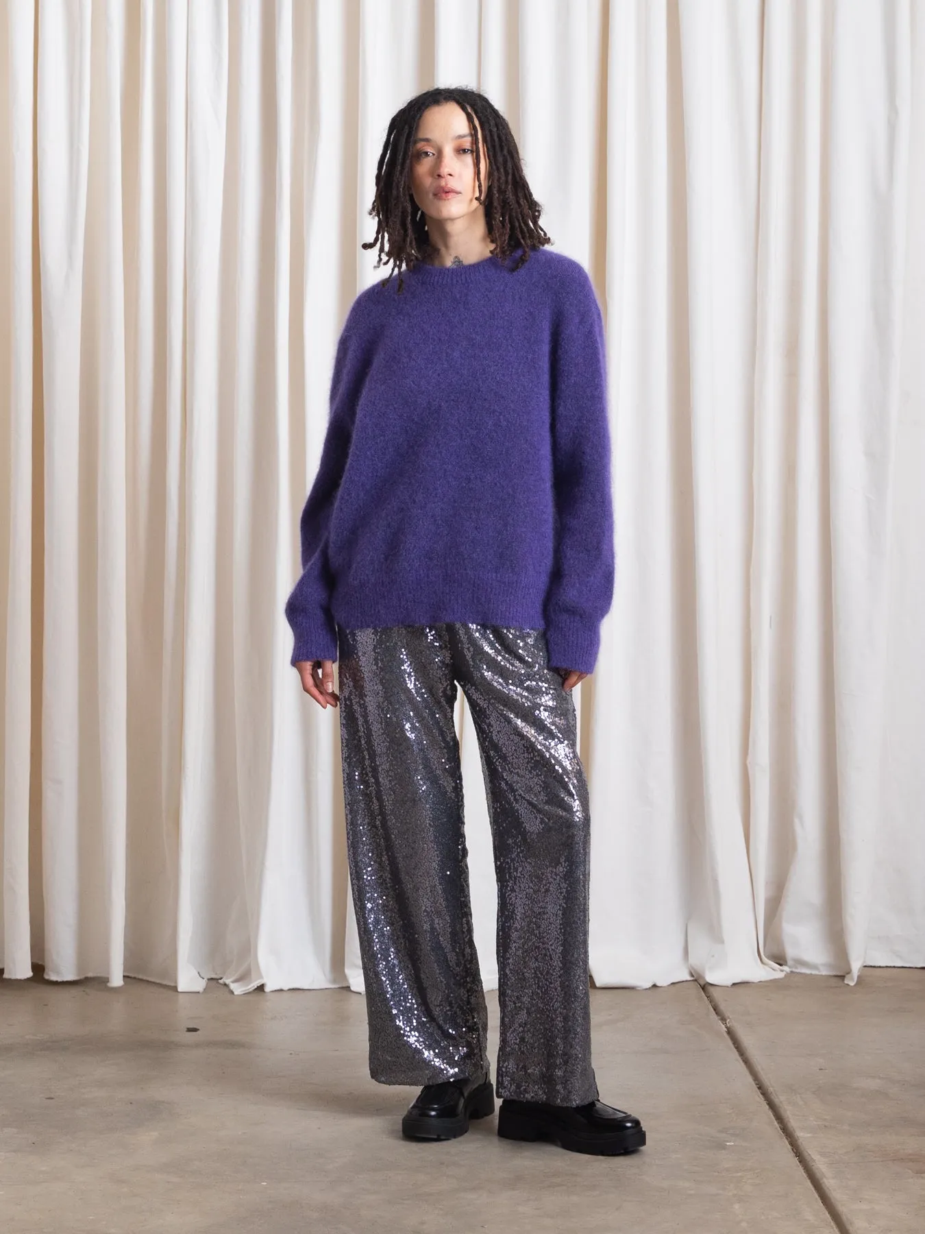 OVERSIZED MOHAIR PULLOVER - PURPLE