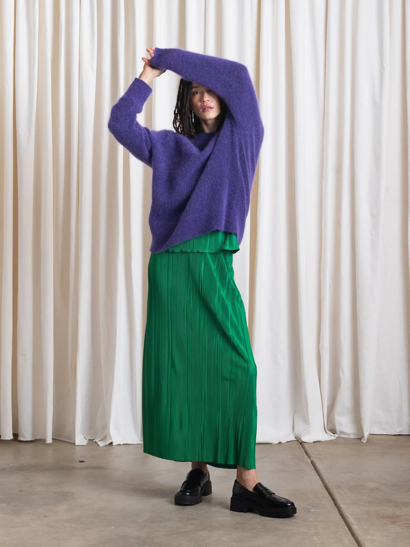 OVERSIZED MOHAIR PULLOVER - PURPLE