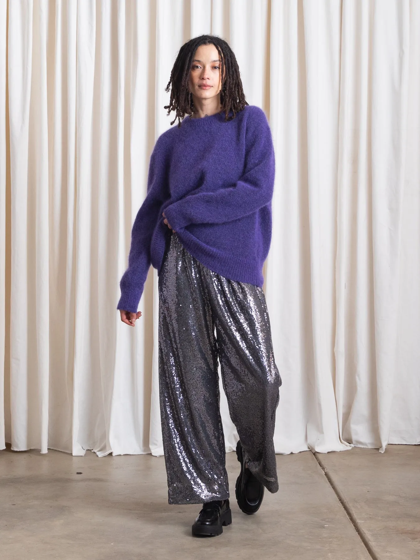 OVERSIZED MOHAIR PULLOVER - PURPLE