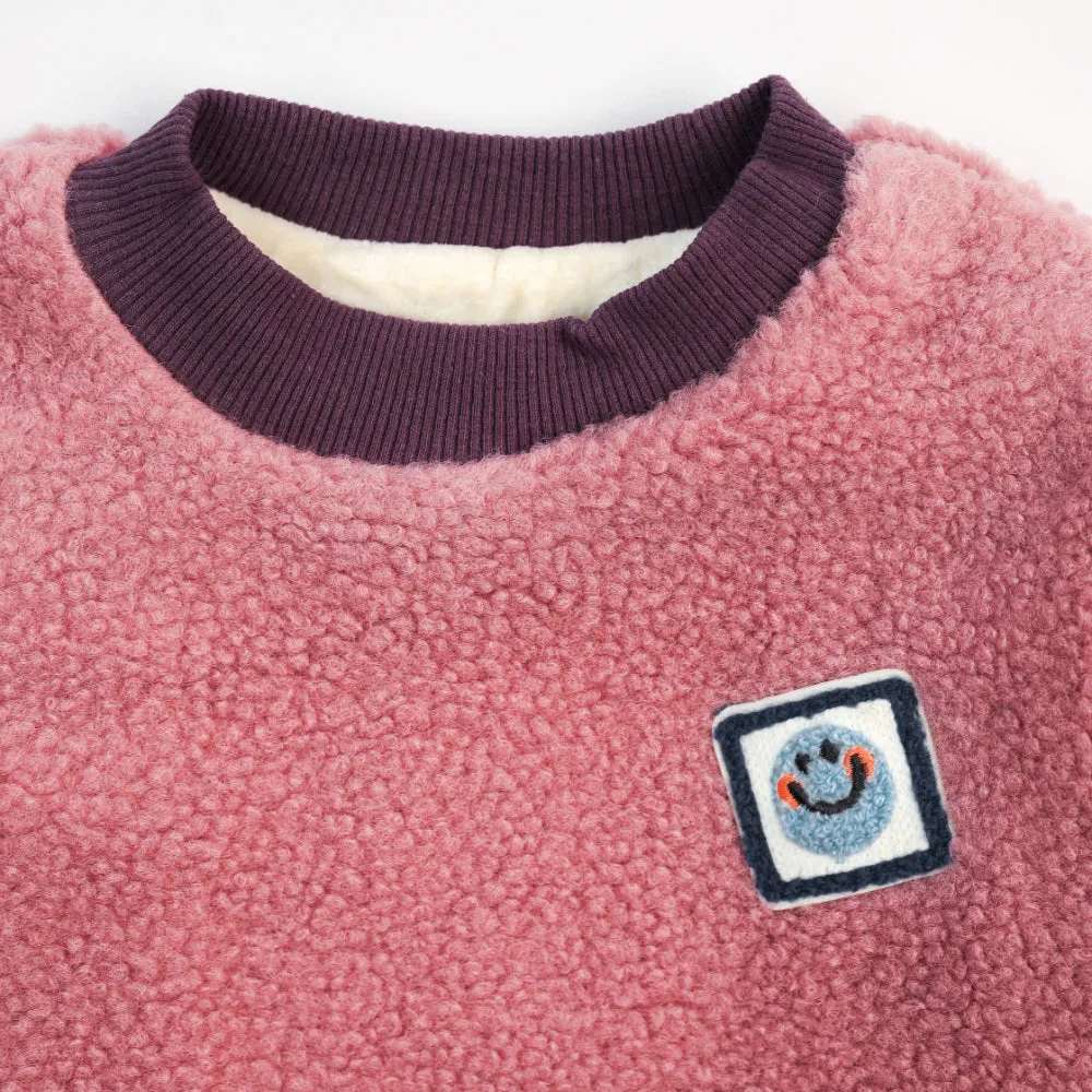 Pink with purple Cozy Sweatshirt for Girls 7182