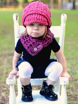 Purple plum button scarf