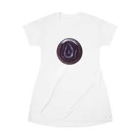 Purple Rock All Over Print T-Shirt Dress