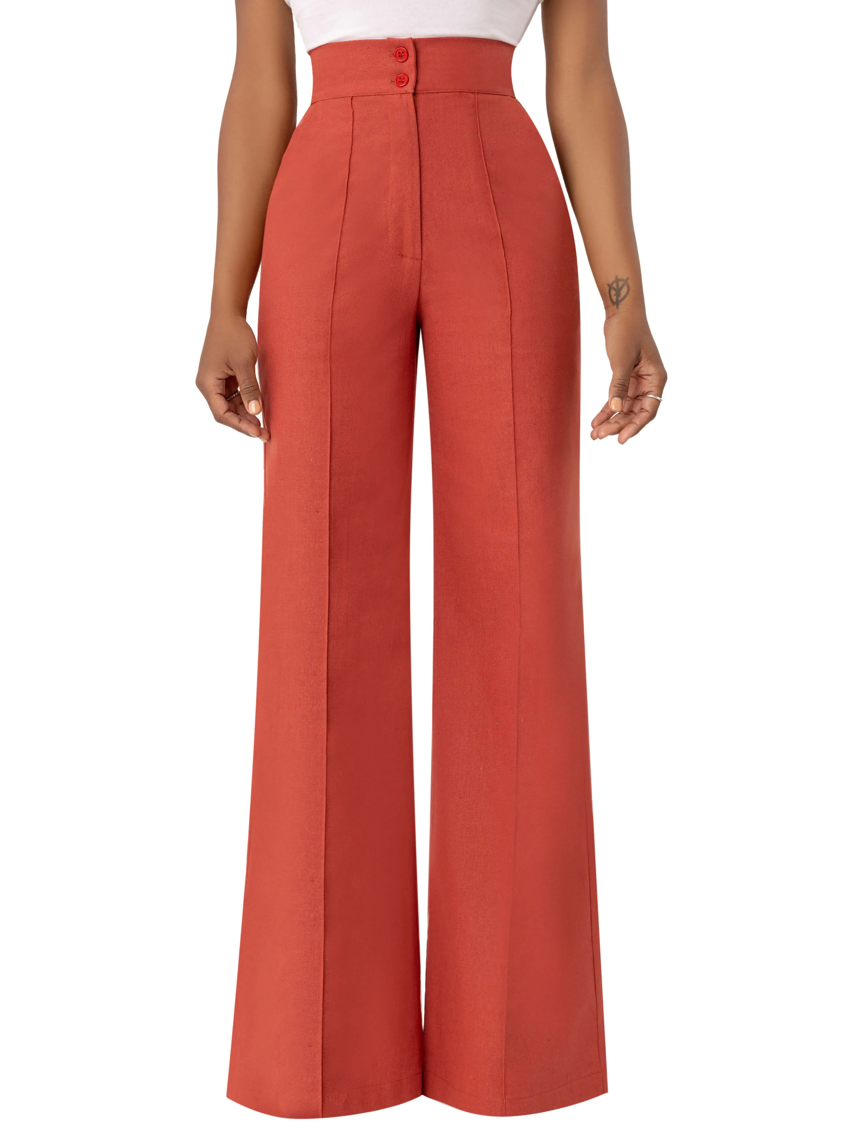 "Addie" Rust High Waist Pants