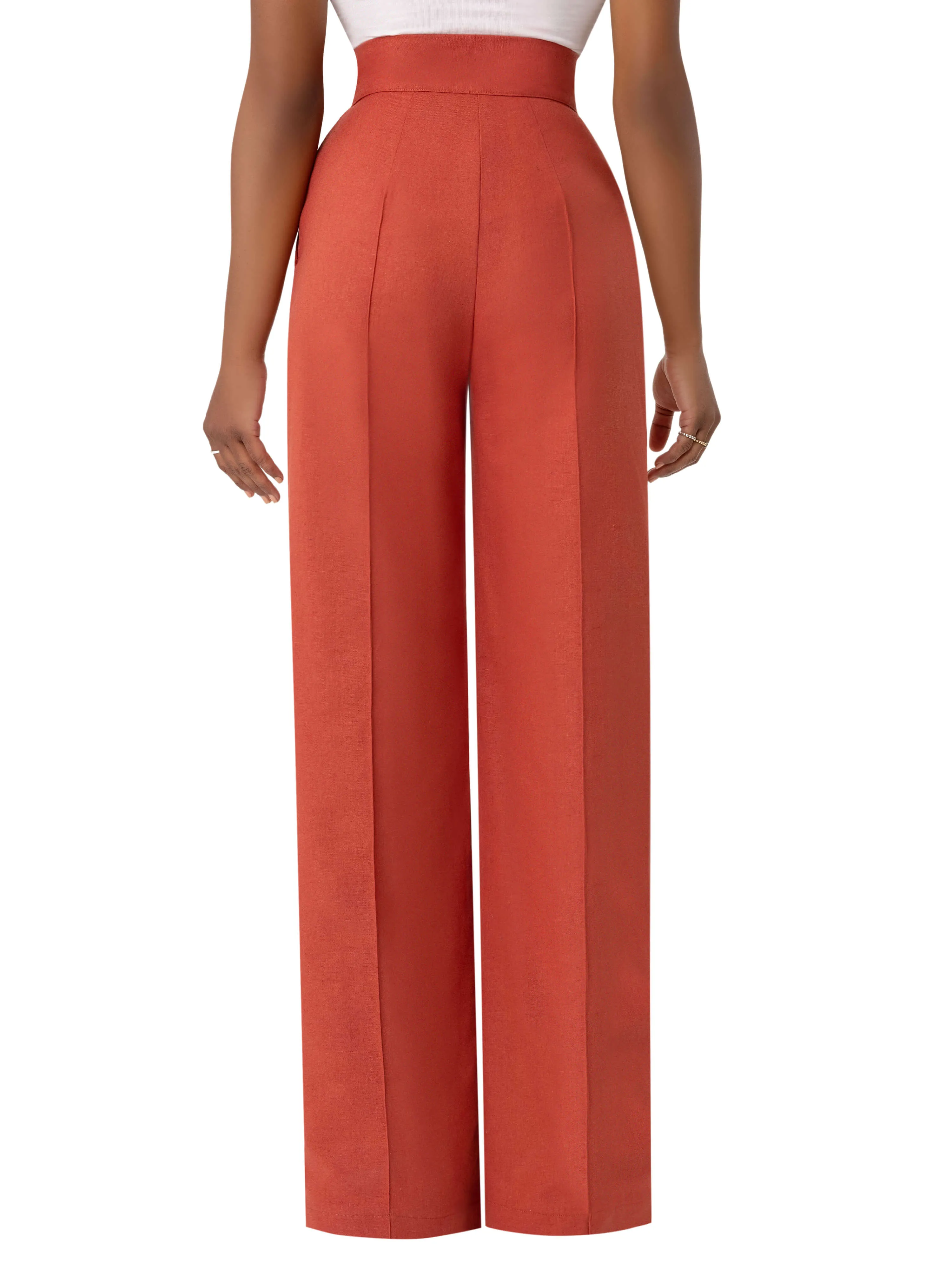 "Addie" Rust High Waist Pants
