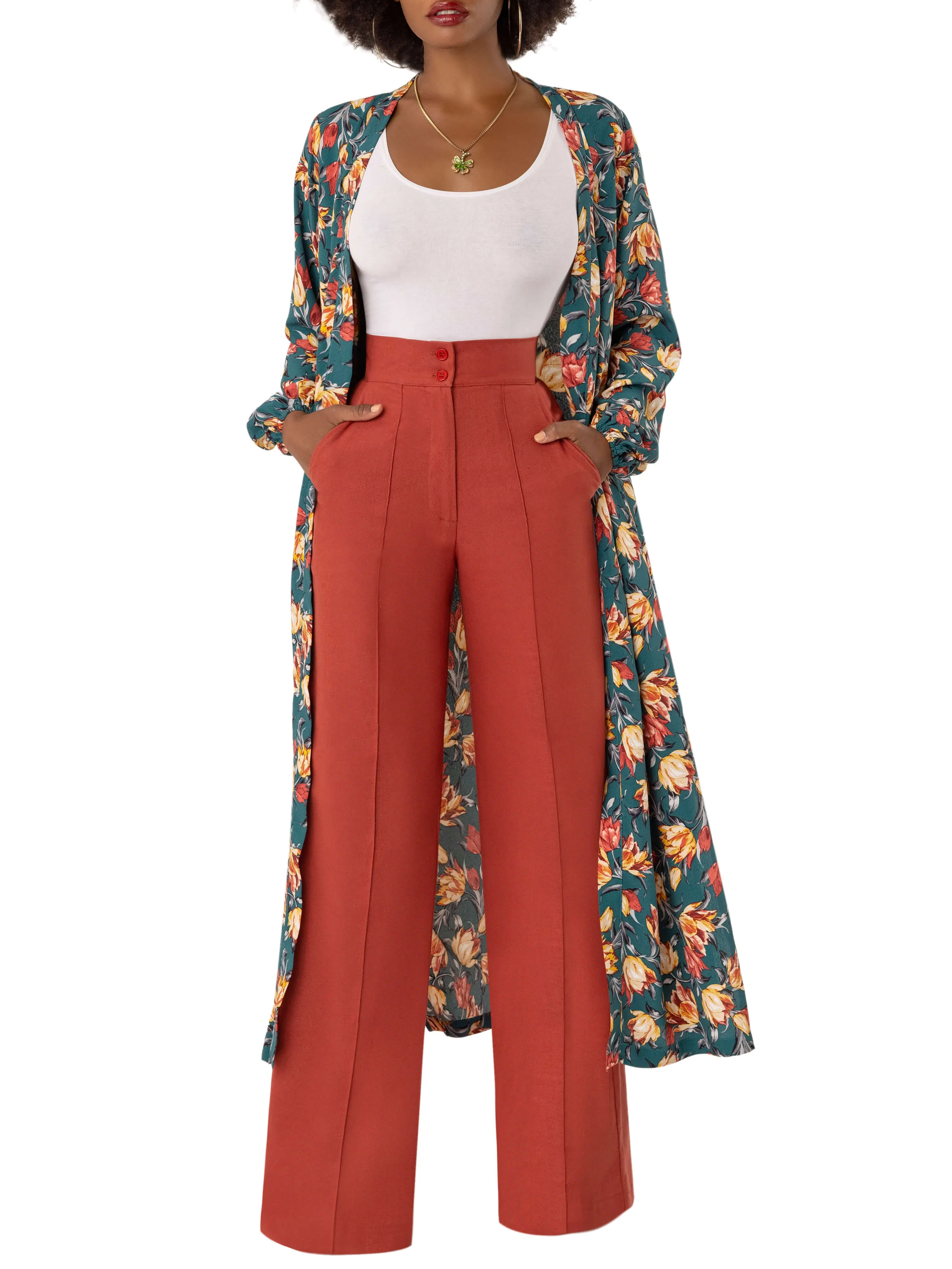 "Addie" Rust High Waist Pants