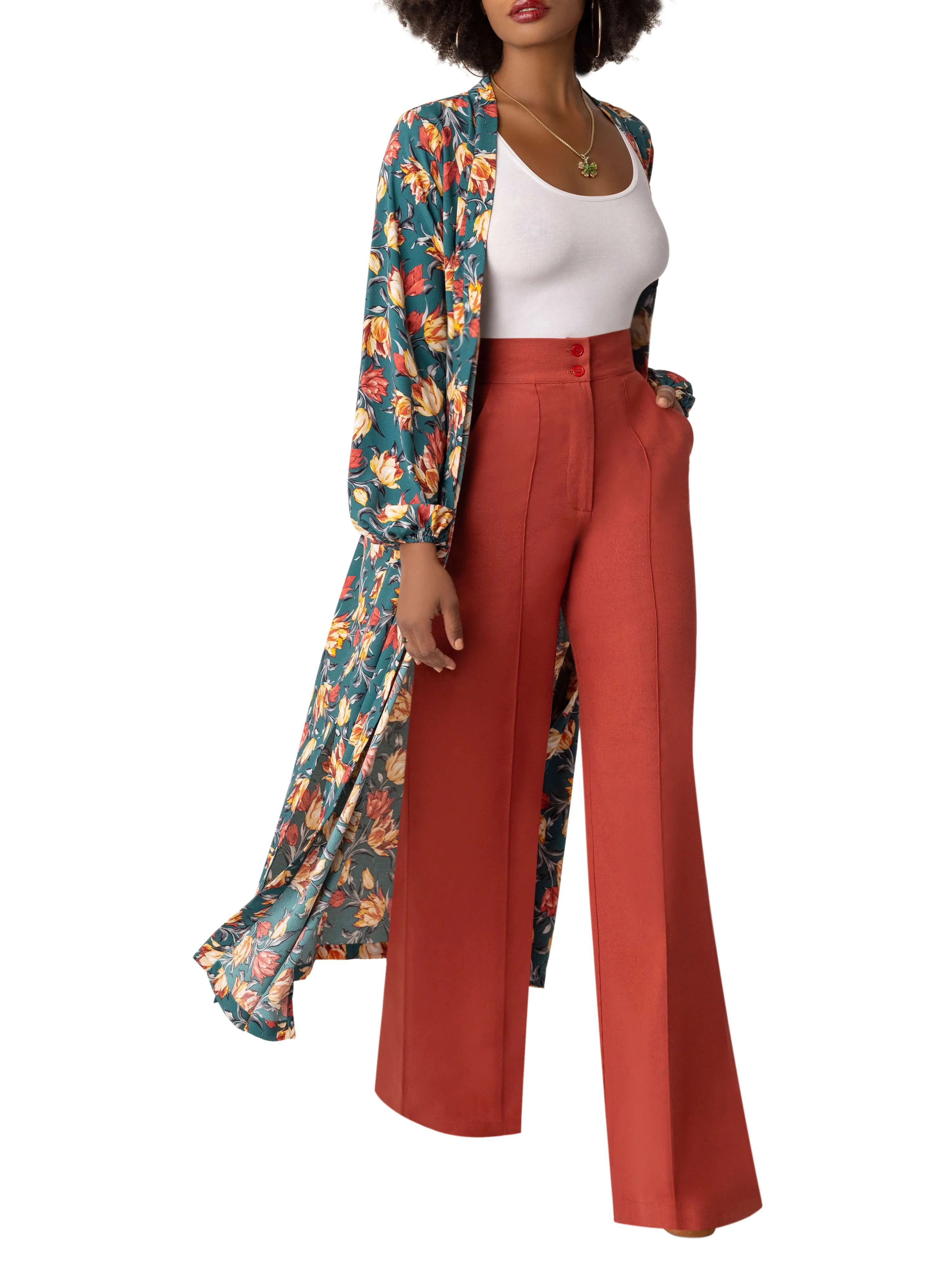 "Addie" Rust High Waist Pants