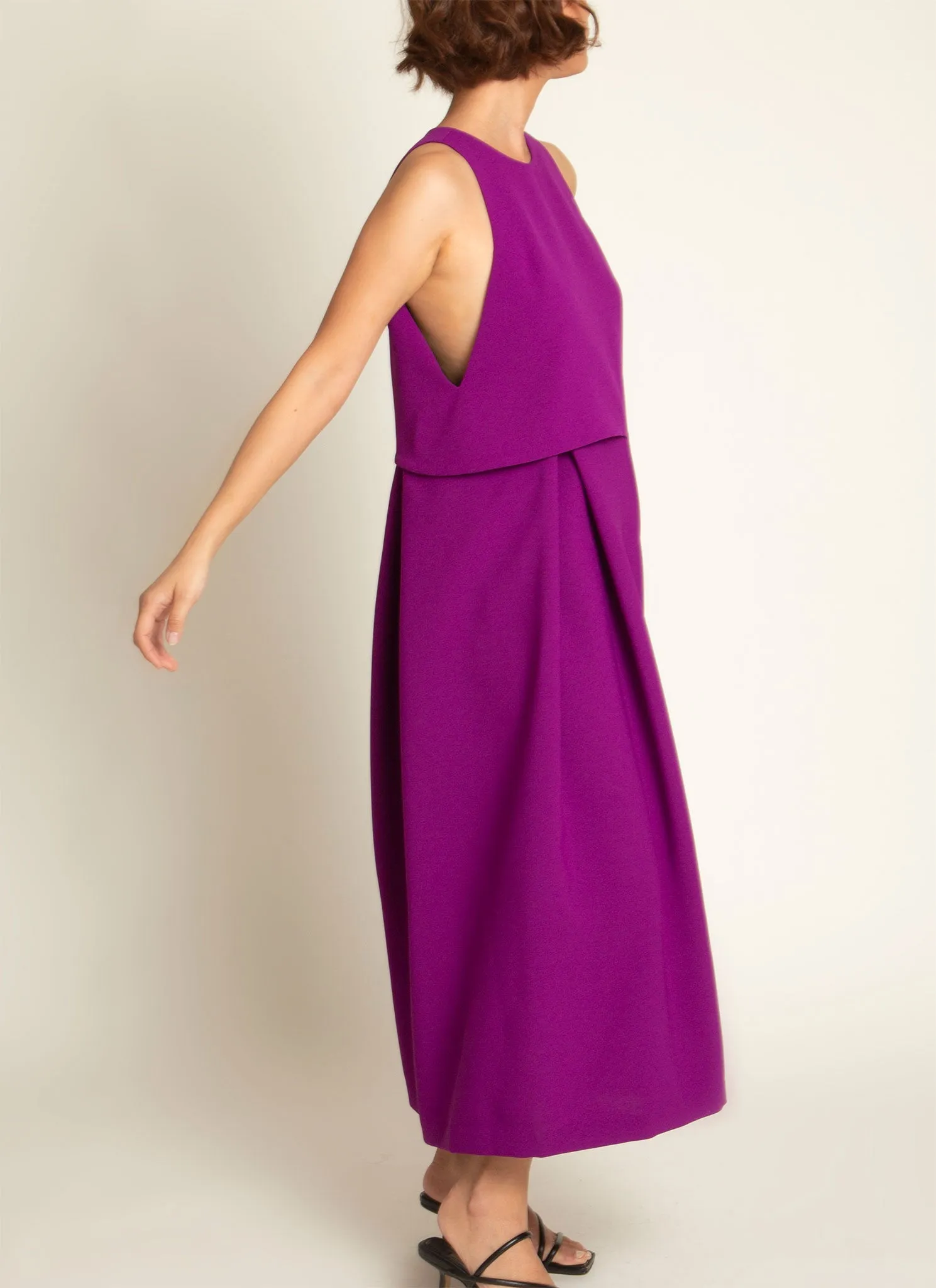 Saccha Layered Pocket Onesie in Magenta Purple