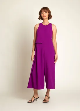 Saccha Layered Pocket Onesie in Magenta Purple