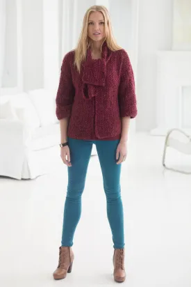 Seed Stitch Cardi With Scarf (Knit)