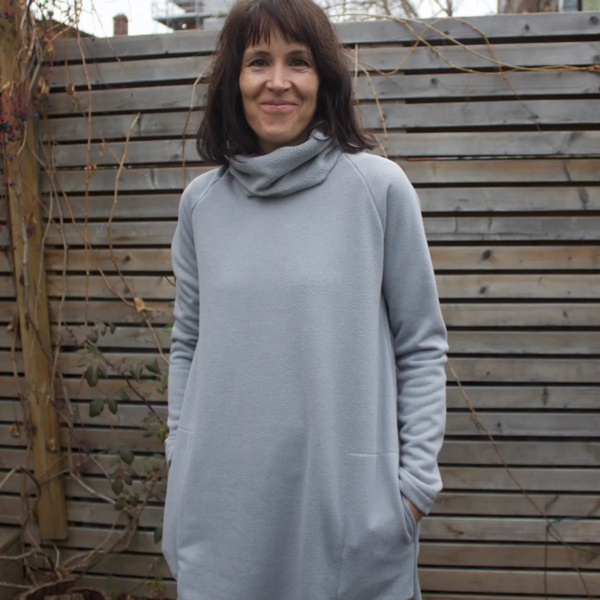 Sherpa Fleece Turtleneck Sweater Dresses for Women