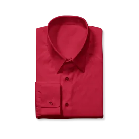 Slim Cut Red Dress Shirt