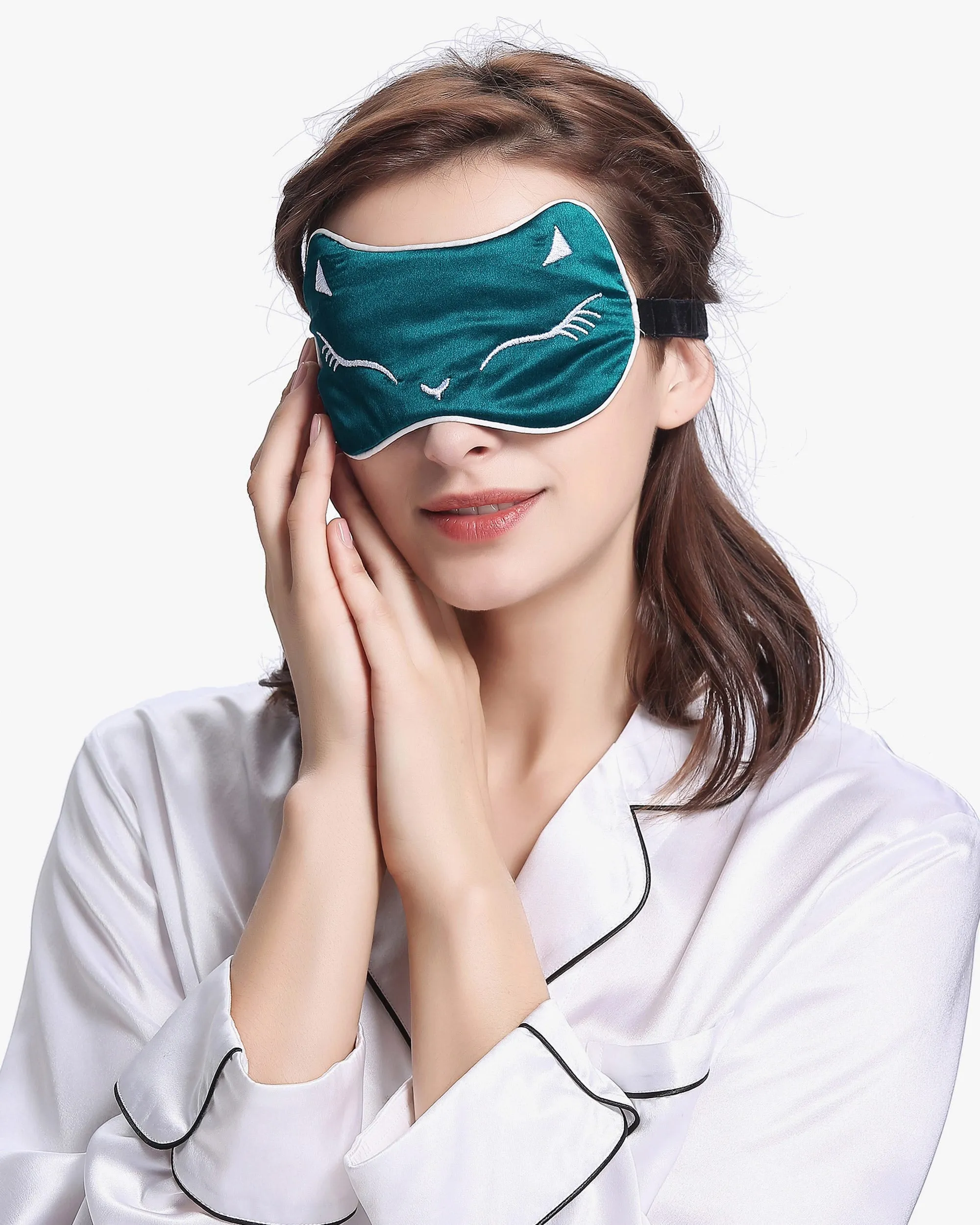 Sophisticated Embroidered Silk Sleep Eye Mask