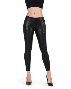 Sophisticated Metallic Snakeskin Leggings
