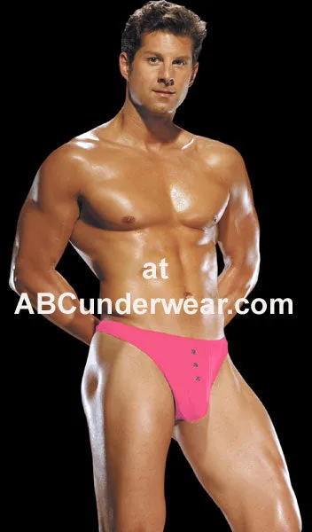 Stylish and Sophisticated Men's Silk Thong with Button Detailing