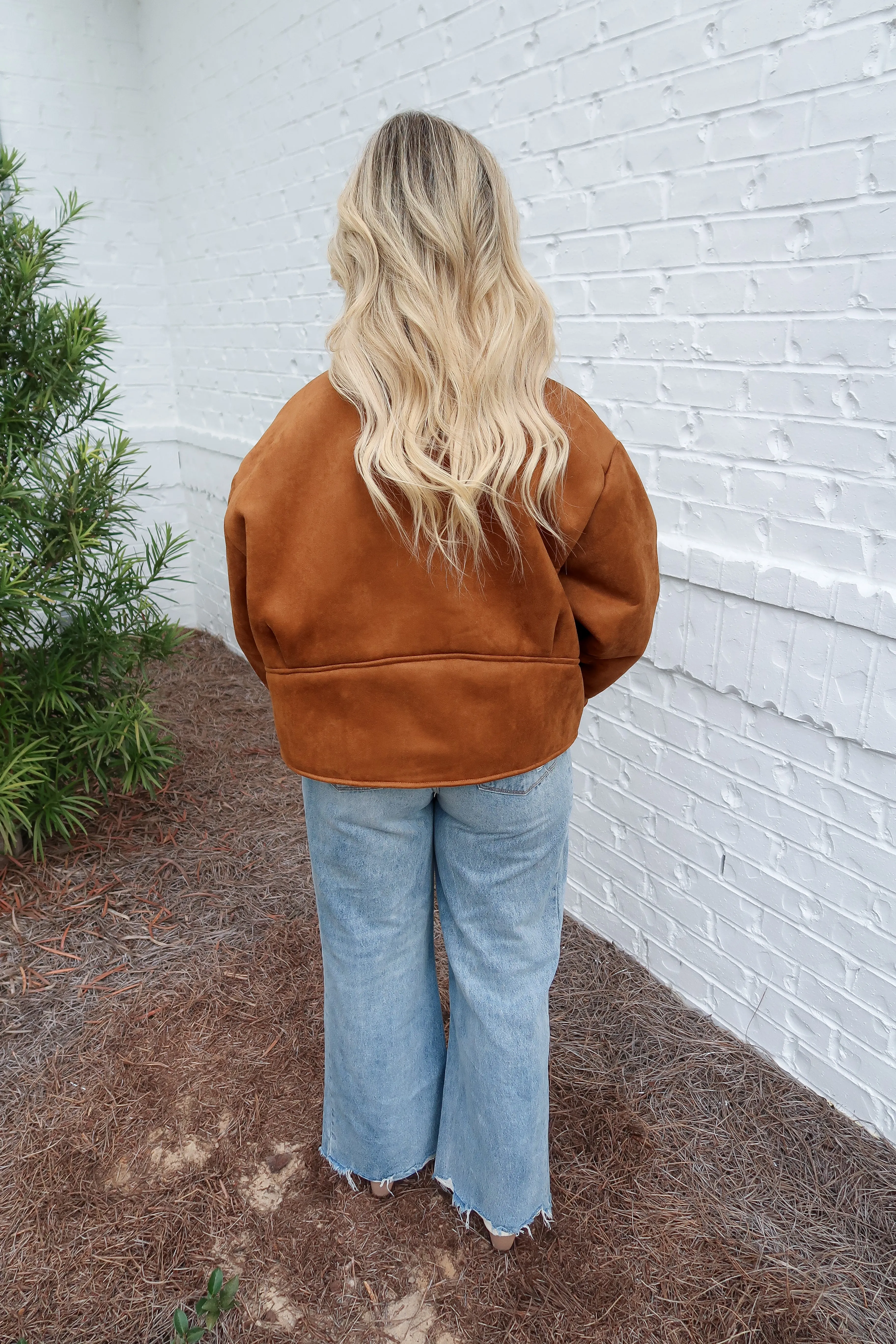 Suede Sherpa Jacket
