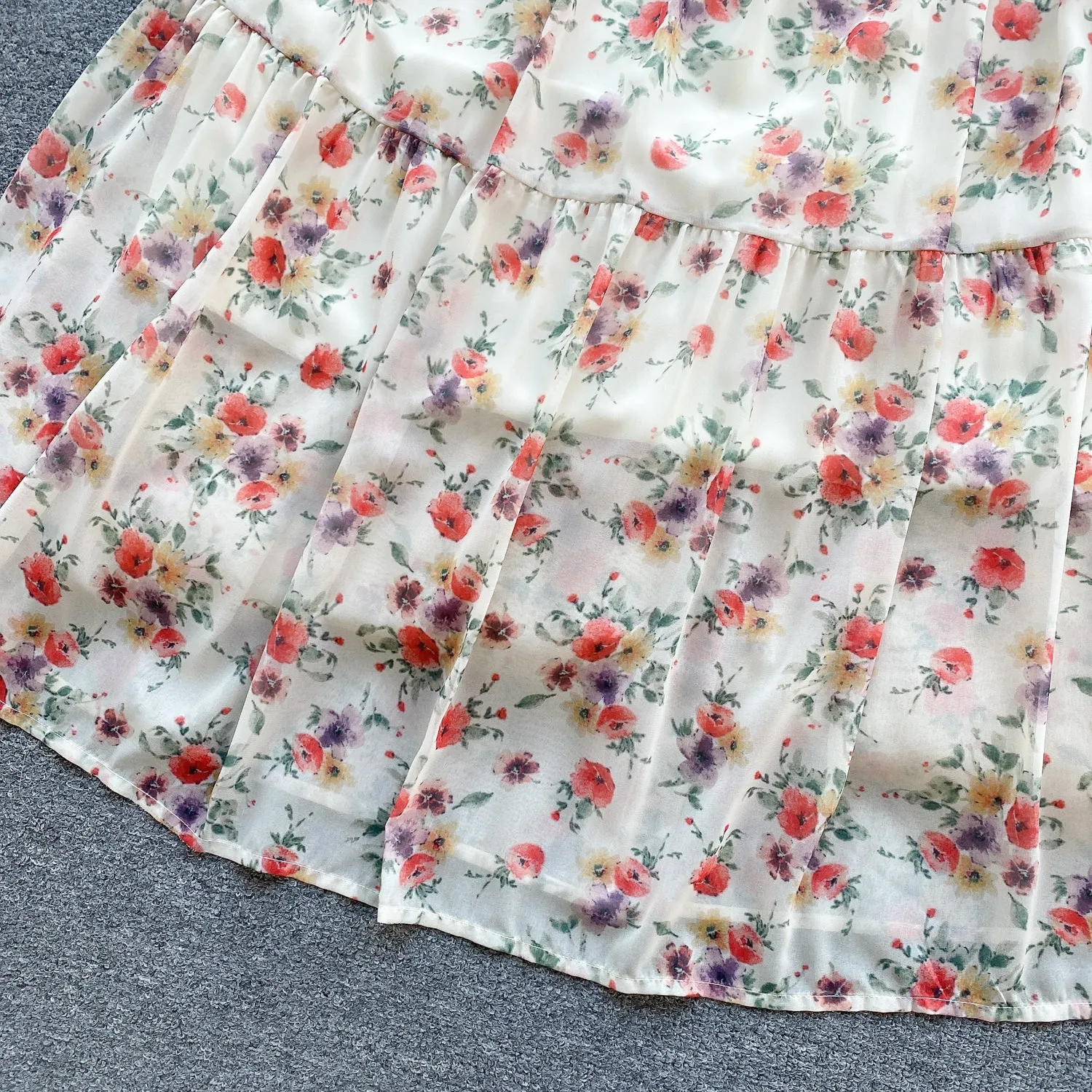 Sweetie Lace-up Floral Slip Dress