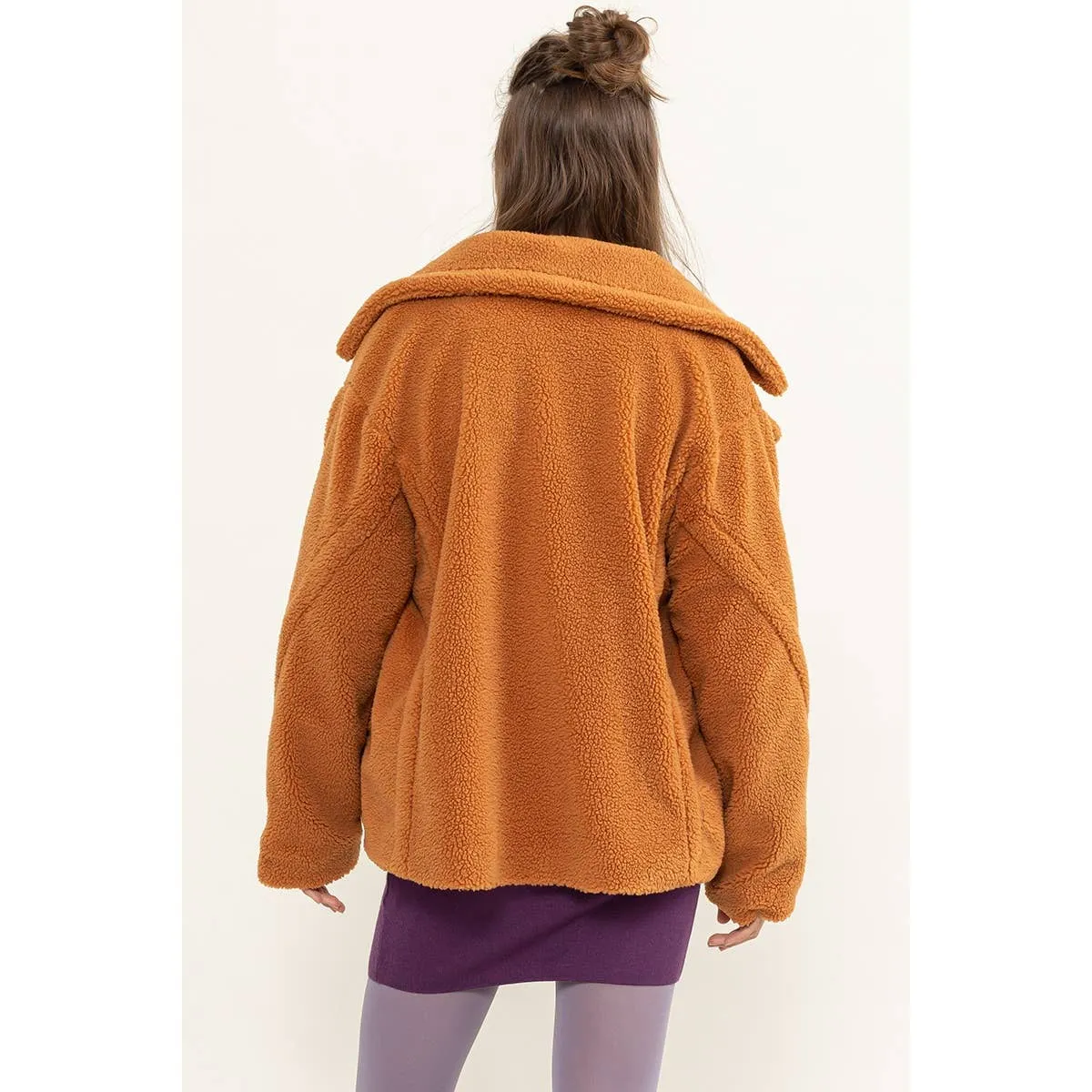 Teddy Fur Peacoat: CAMEL