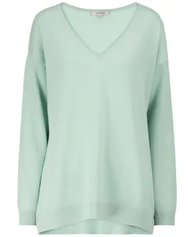 Turquoise Sophisticated Volumes V Neck Sweater