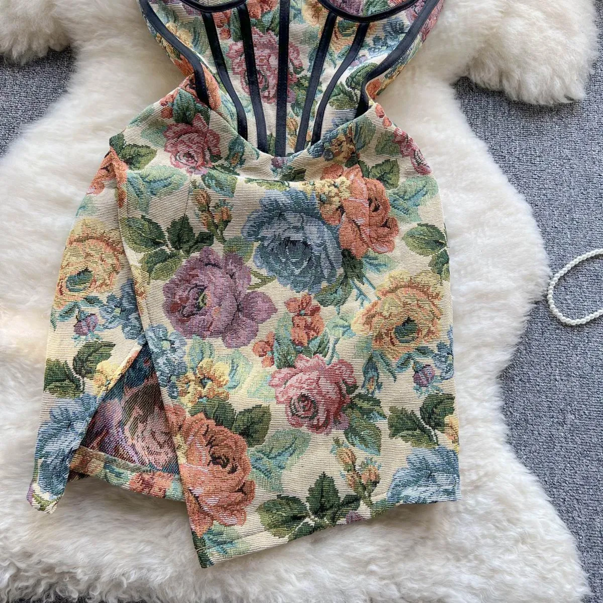 Vintage Oil Print Sheath Dress