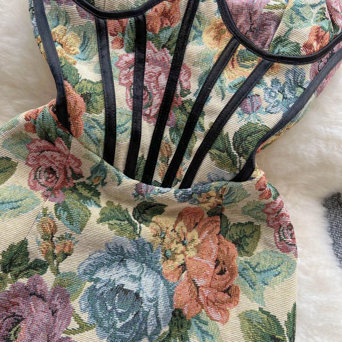 Vintage Oil Print Sheath Dress