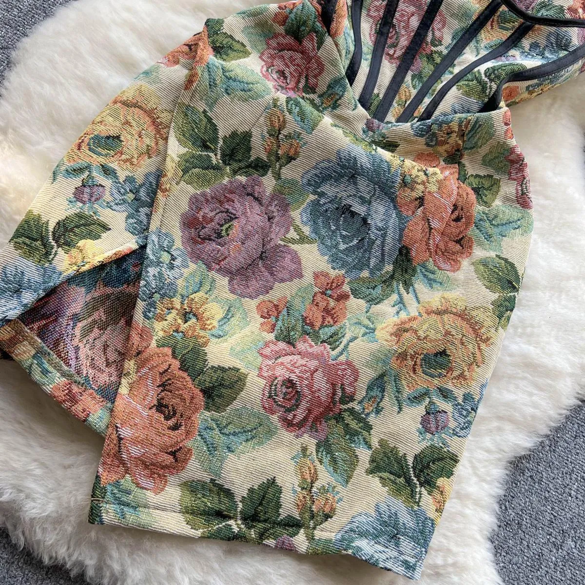 Vintage Oil Print Sheath Dress