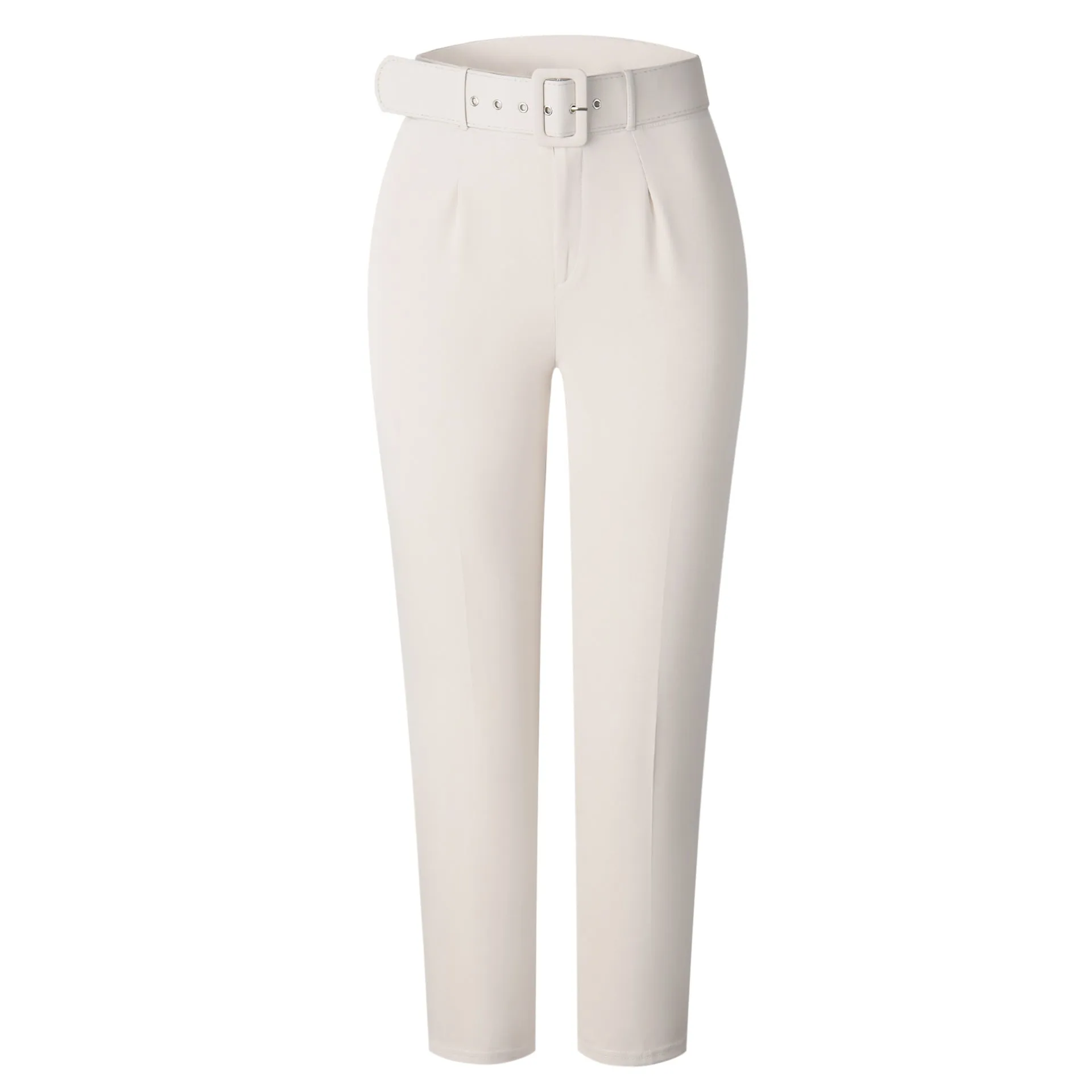 Women's High Waist Cotton Blend Casual Pants Slim Fit Slimming Trousers Autumn Suit