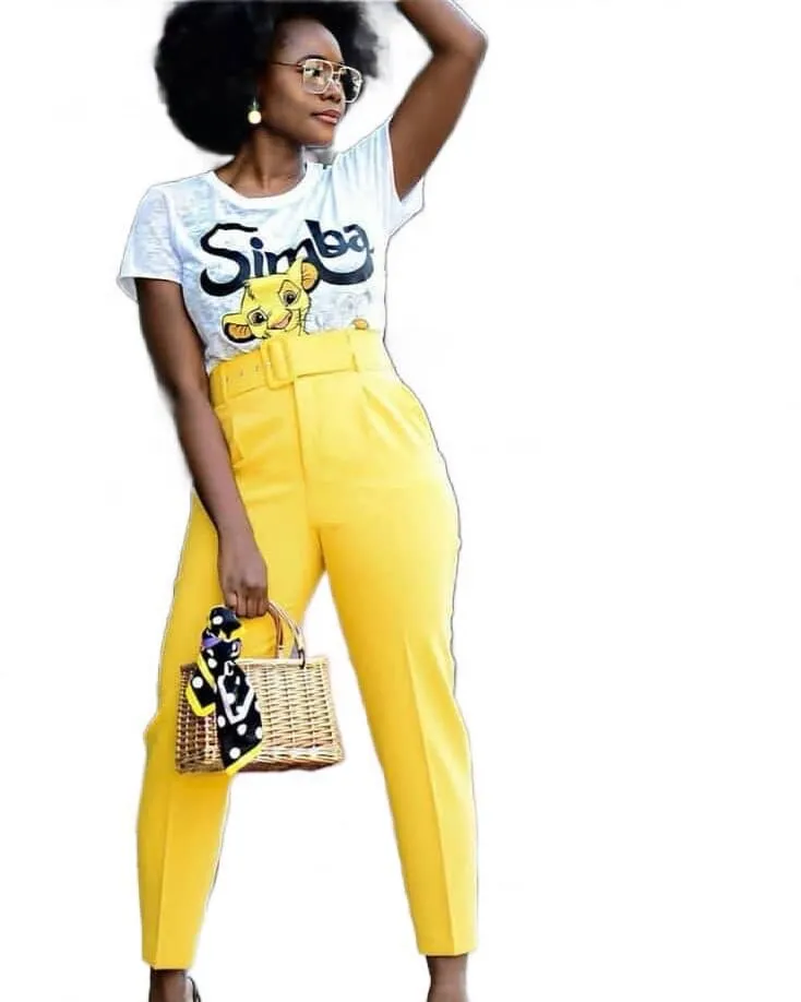 Women's High Waist Cotton Blend Casual Pants Slim Fit Slimming Trousers Autumn Suit