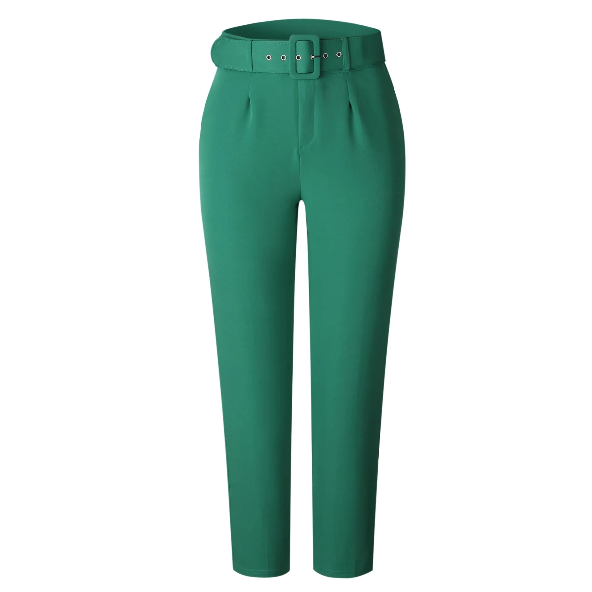 Women's High Waist Cotton Blend Casual Pants Slim Fit Slimming Trousers Autumn Suit